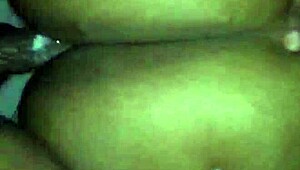 thick ebony bbw bends over for deep anal doggystyle creampie