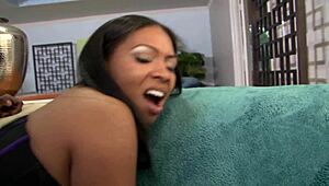 Big tits ebony takes black cock doggystyle cowgirl then facial cumshot
