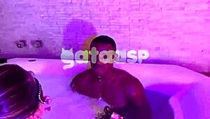 Gasp, hotwife wife takes black monster cock raw in tub!
