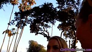 pov of tiny titted teen lez fingering and licking wet pussy