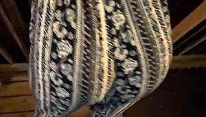 check out this horny petite redhead babe grinding her little ass on guy in public outdoor tease