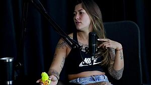 Flor De Damiana Plays Fetish Toys In Sheer Red