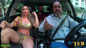 cleo cadillac flashes big tits and ass way too much on public street ride!