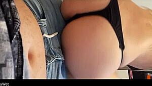 57 milf with killer curves 😍 flashing ass outdoors horny public fuck creampie! 💦