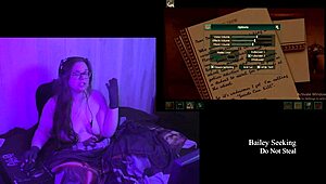 Brunette BBW's Huge Natural Tits in Naked Playthrough