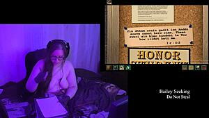 Brunette BBW's Huge Natural Tits in Naked Playthrough