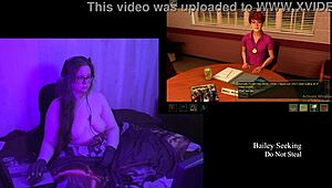 Brunette BBW's Huge Natural Tits in Naked Playthrough