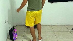 he watched his stepmom doing aerobics then flirted his way into sex at her place