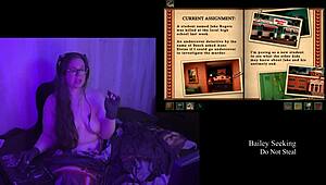 Brunette BBW's Huge Natural Tits in Naked Playthrough