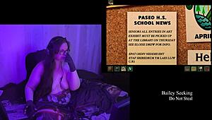 Brunette BBW's Huge Natural Tits in Naked Playthrough
