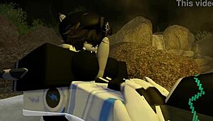 Shark gets rough creampie sex beyond bath time in roblox