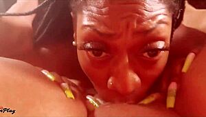 Squirt Soaks Ebony Milf Bella?