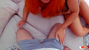 Sexy Stepmom Masturbates Beside StepSon in Shared Bed