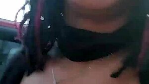 Masterbating in Grocery Store! Then Peeing on Road Before Flashing Saggy Tits!