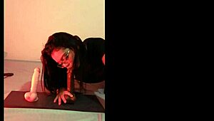 Can you handle watching this latina milf fantasize and ram two huge dildos in her big ass and pussy?