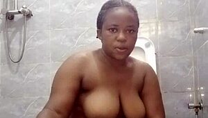 bathroom routine hides her secret masturbation climax at the end