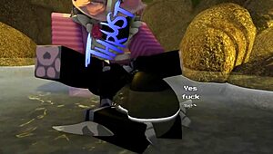 Shark gets rough creampie sex beyond bath time in roblox