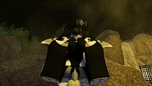 Shark gets rough creampie sex beyond bath time in roblox