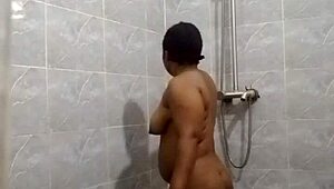 bathroom routine hides her secret masturbation climax at the end