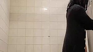 Masterbating in Grocery Store! Then Peeing on Road Before Flashing Saggy Tits!