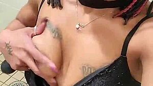 Masterbating in Grocery Store! Then Peeing on Road Before Flashing Saggy Tits!