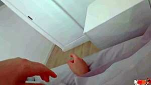 Sexy Stepmom Masturbates Beside StepSon in Shared Bed