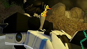 Shark gets rough creampie sex beyond bath time in roblox