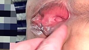 Amateur Wife's Shaved Pussy Close-Up 193 Days Post-Virginity Loss