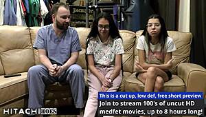 Freshman angel santana screams through mandatory hitachi vibrator orgasm from doctor tampa