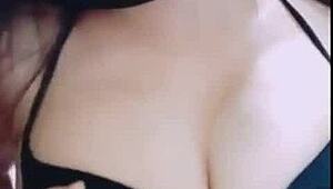 Stunning beauty shares solo selfie with huge pale breasts part 2 new