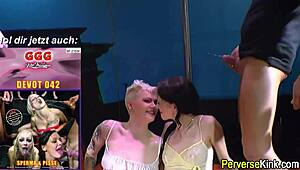 piss guzzling hos get rammed hard in group oral hardcore