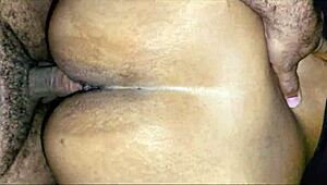 Brazilian Ebony Keeps Going Post-Cum in Steamy Bedroom Creampie Close-Up