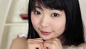 brunette yui kawagoe poses her small tits ass and pussy solo