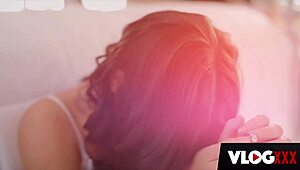 hot brunette latina alina lopez strips backstage, rides cock cowgirl after interview