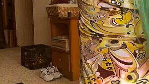 joan day struts in sheer tights shaking her fat jiggling ass and thick curvy hips