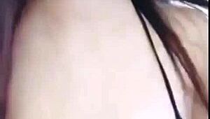 Stunning beauty shares solo selfie with huge pale breasts part 2 new