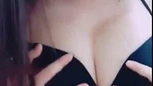 Stunning beauty shares solo selfie with huge pale breasts part 2 new