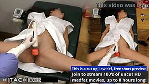 Freshman angel santana screams through mandatory hitachi vibrator orgasm from doctor tampa