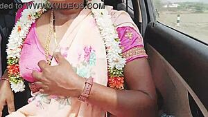 Desi Aunty's Car Sex Dirty Talk Tease?