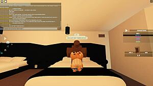 Black Roblox Whore Bent Over for Anal! Deepthroat Blowjob Cowgirl Ride Shakes Ass to Orgasm