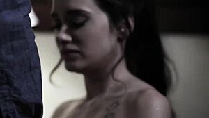 Petite Brunette Teen Bent Over Rough Doggystyle by Nasty Big Stepbrother