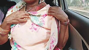 Desi Aunty's Car Sex Dirty Talk Tease?