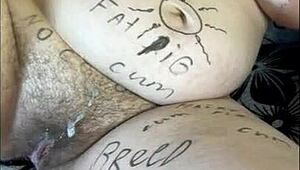 check out my quick clips of fat wife creampies body writing and slutty teasing closeups