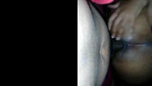 this monster black cock destroying her big ebony ass pussy?