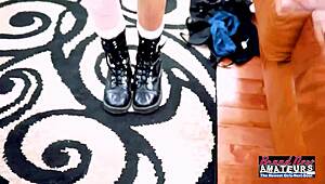 Busty pink haired Trinity and skinny blonde Jackie deepthroat huge cock to facial cumshot