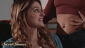 Professor Fucks Ginger Hottie Every Position on Bed!