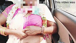 Desi Aunty's Car Sex Dirty Talk Tease?