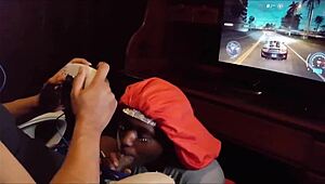 playing nfs but she chokes on my huge cock deepthroat gagging until swallowing every sloppy cum drop?