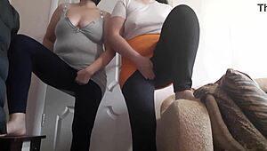 Two stepsisters reach shuddering climaxes together