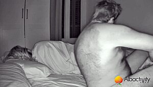 Chubby Latina Couple's Bent Over Doggystyle Night Fuck